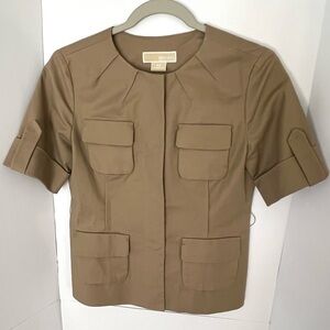 Like new! Michael Kors Shorts Sleeve khaki Jacket, 4P